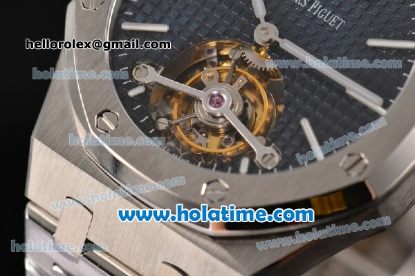 Audemars Piguet Royal Oak Tourbillon 41MM Swiss ST Tourbillon Manual Winding Full Steel with Blue Dial and Stick Markers - Click Image to Close